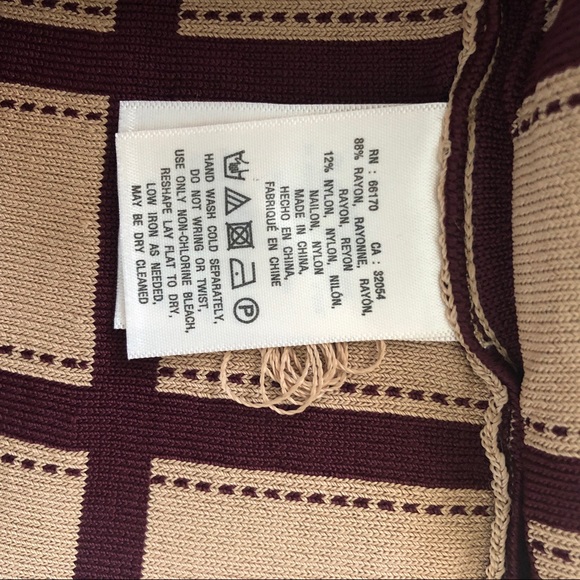 ANTHROPOLOGIE Windowpane Skater Skirt Sweater Knit Brown Tan Petite by Moth NEW - Picture 7 of 8